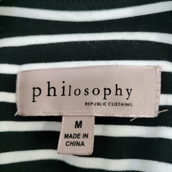 Philosophy Women's Black and white Striped Blazer Jacket Size M - Picture 8 of 8